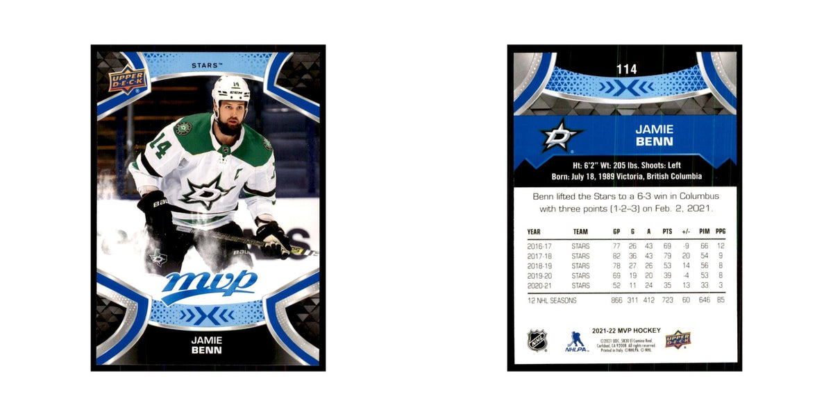 Jamie Benn 2021 Upper Deck MVP #114 Hockey Cards Hockey Card NM