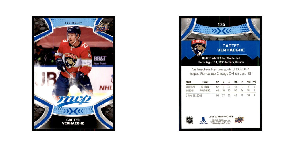Carter Verhaeghe 2021 Upper Deck MVP #135 Hockey Cards Hockey Card NM