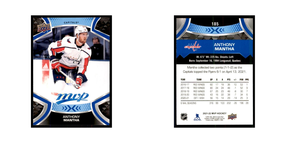 Anthony Mantha 2021 Upper Deck MVP #185 Hockey Cards Hockey Card NM