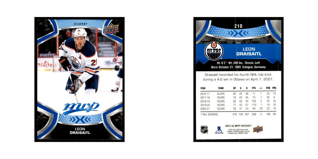 Leon Draisaitl 2021 Upper Deck MVP #210 Hockey Cards Hockey Card NM