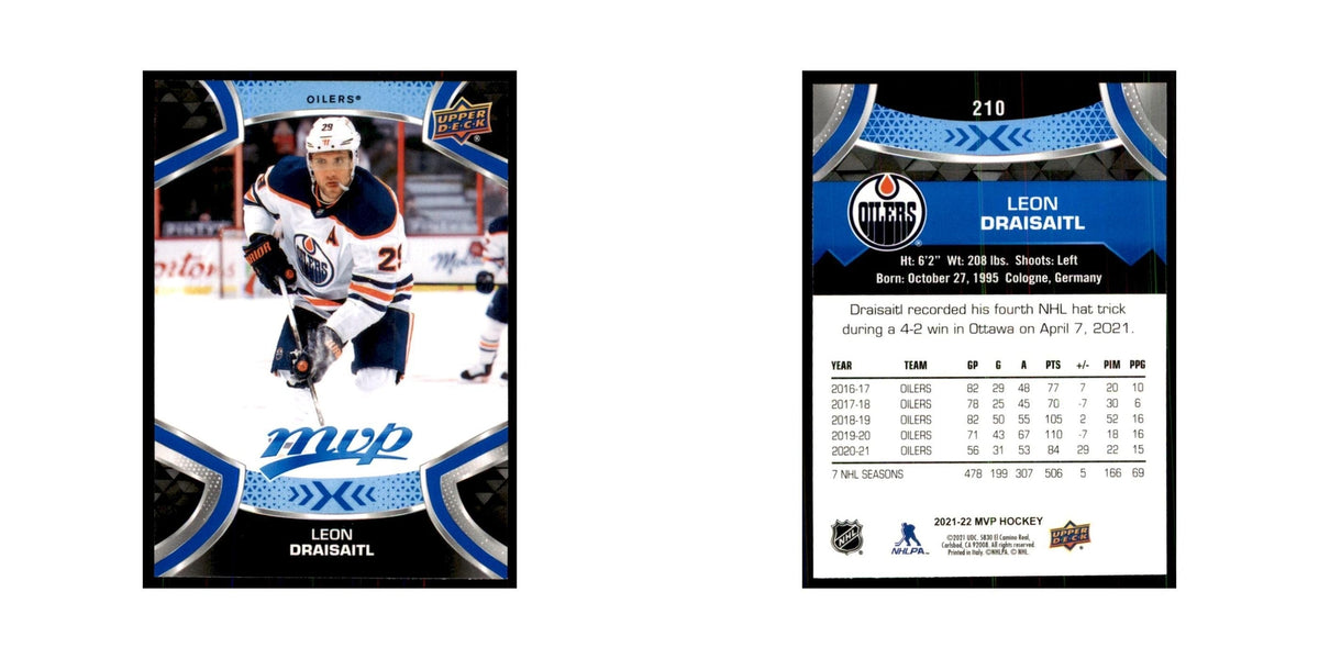Leon Draisaitl 2021 Upper Deck MVP #210 Hockey Cards Hockey Card NM