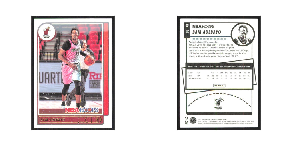 Bam Adebayo 2021 NBA Hoops #20 Miami Heat Basketball Card NM
