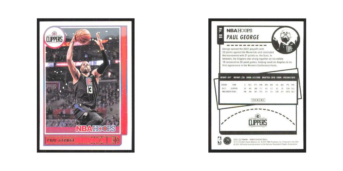Paul George 2021 NBA Hoops #86 Los Angeles Clippers Basketball Card NM