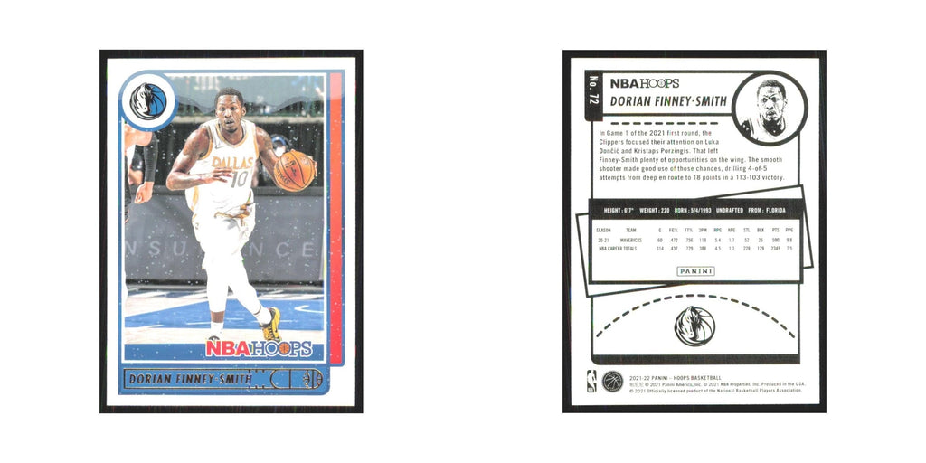 Dorian Finney-Smith 2021 NBA Hoops #72 Dallas Mavericks Basketball Card NM