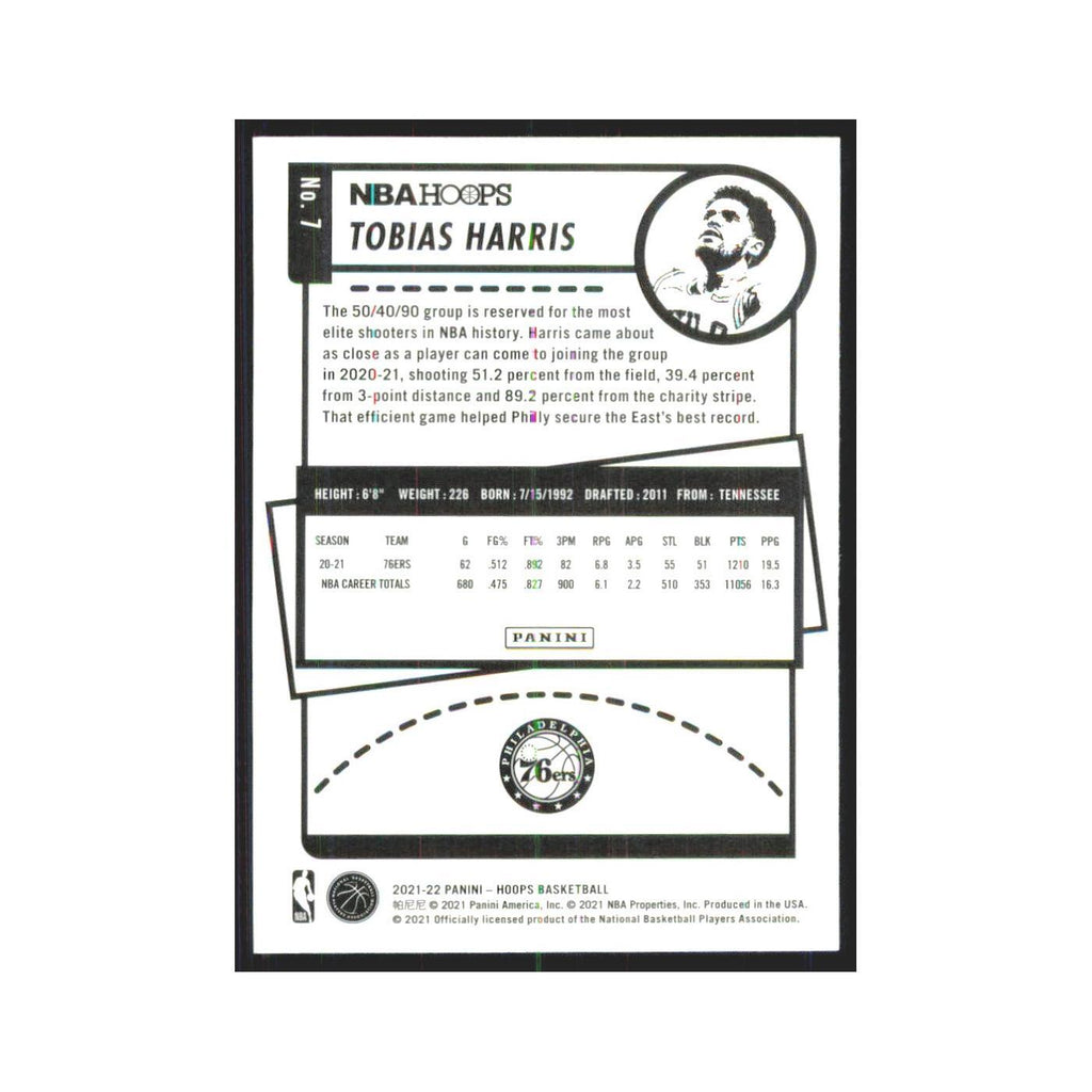 Tobias Harris 2021 NBA Hoops #7 Philadelphia 76ers Basketball Card NM
