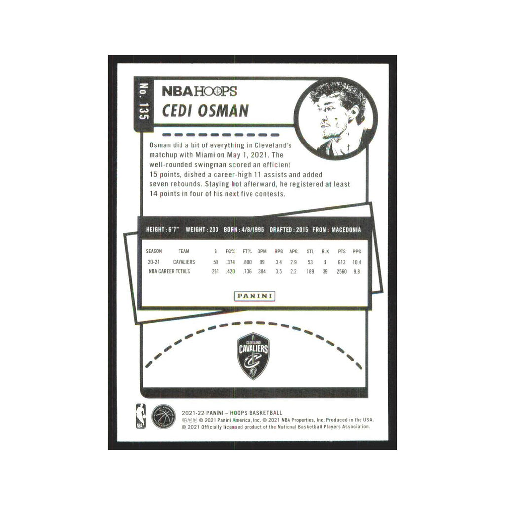 Cedi Osman 2021 NBA Hoops #135 Cleveland Cavaliers Basketball Card NM