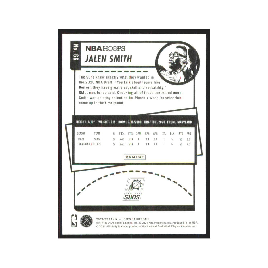 Jalen Smith 2021 NBA Hoops #66 Phoenix Suns Basketball Card NM