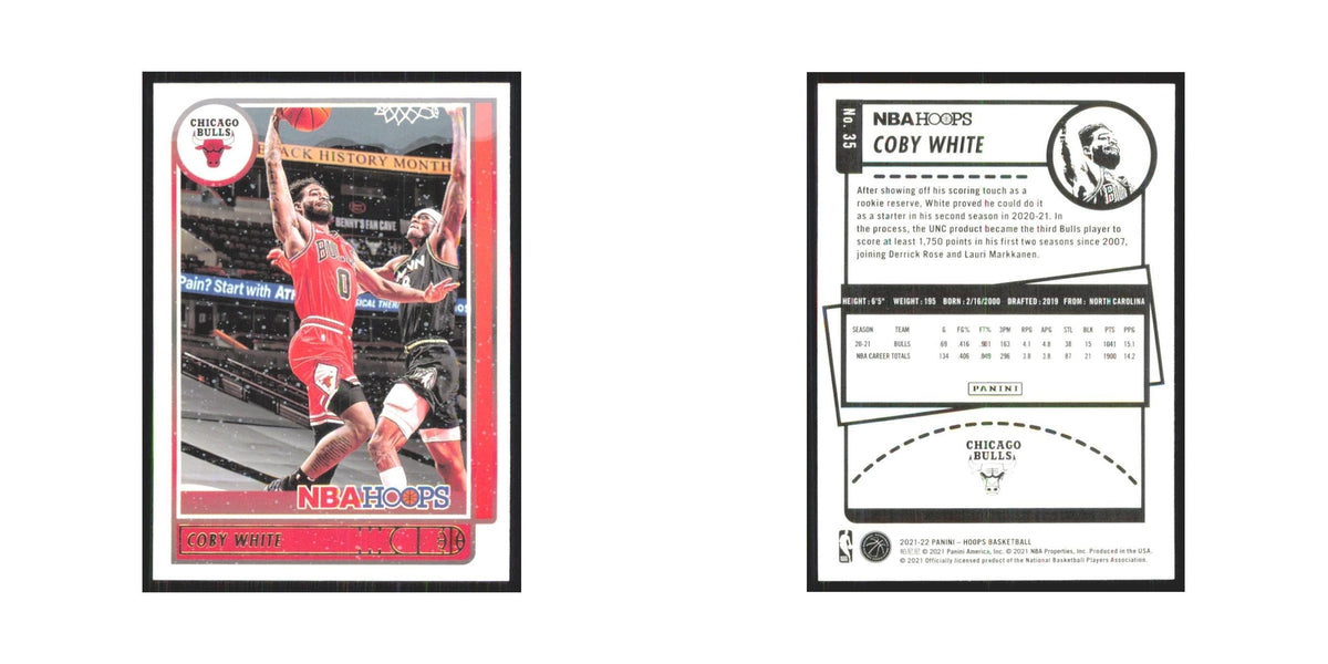 Coby White 2021 NBA Hoops #35 Chicago Bulls Basketball Card NM