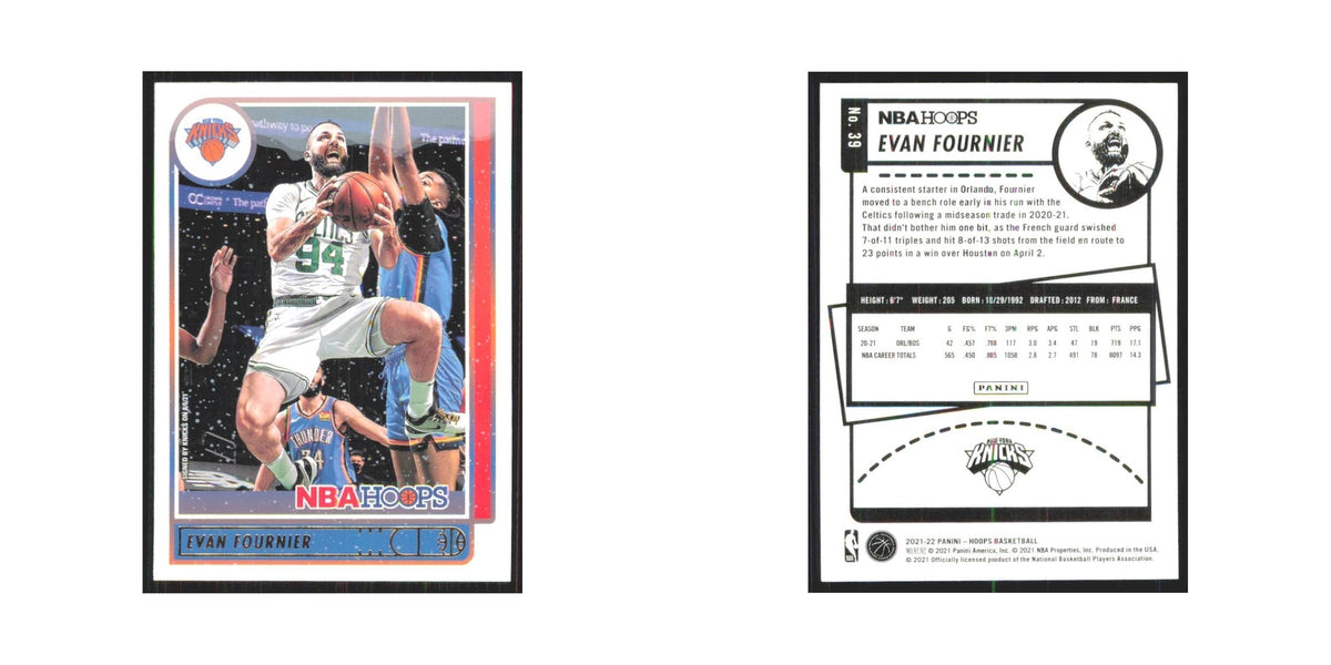 Evan Fournier 2021 NBA Hoops #39 New York Knicks Basketball Card NM