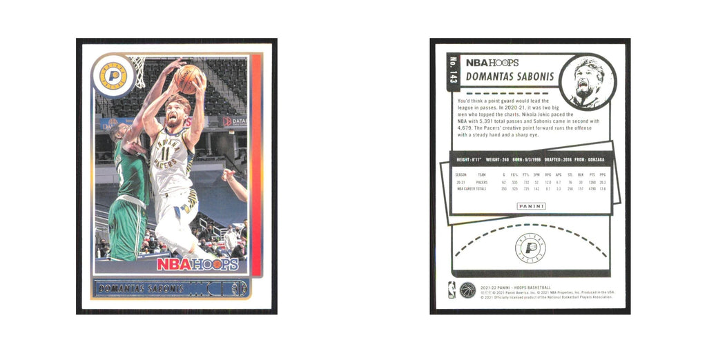 Domantas Sabonis 2021 NBA Hoops #143 Indiana Pacers Basketball Card NM