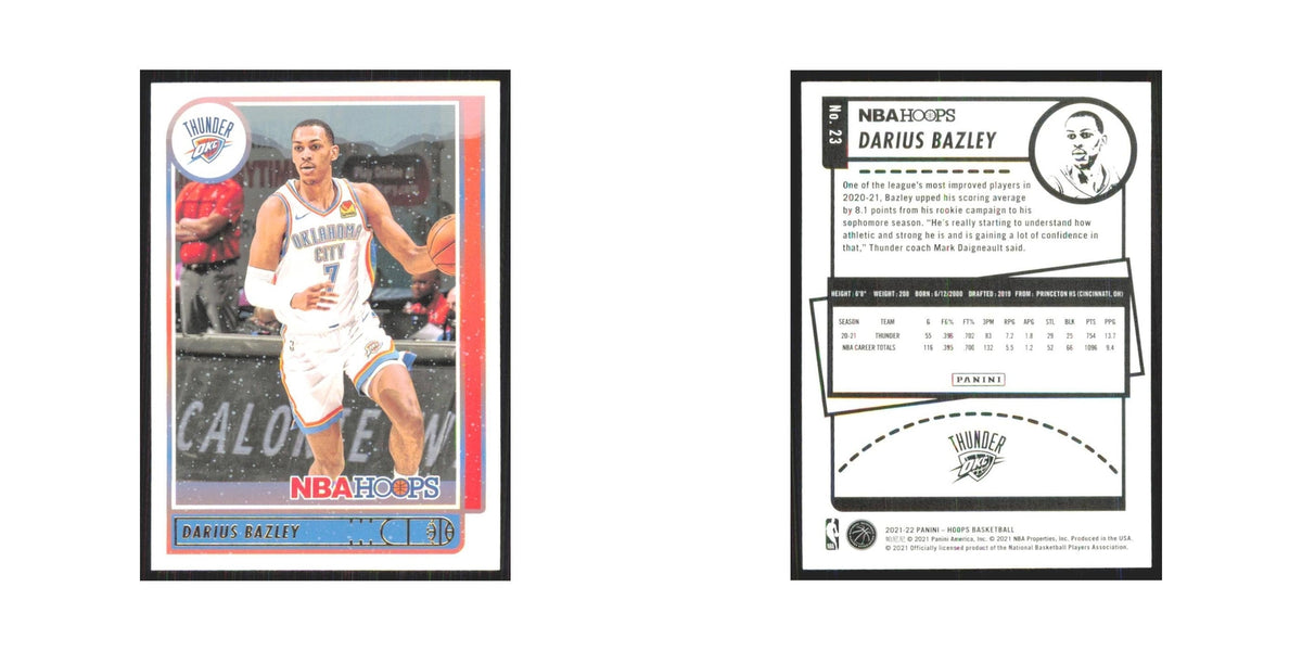 Darius Bazley 2021 NBA Hoops #23 Oklahoma City Thunder Basketball Card NM