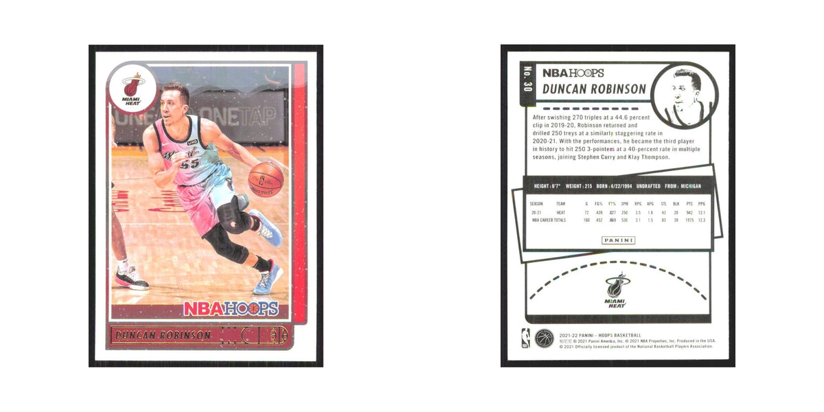Duncan Robinson 2021 NBA Hoops #30 Miami Heat Basketball Card NM