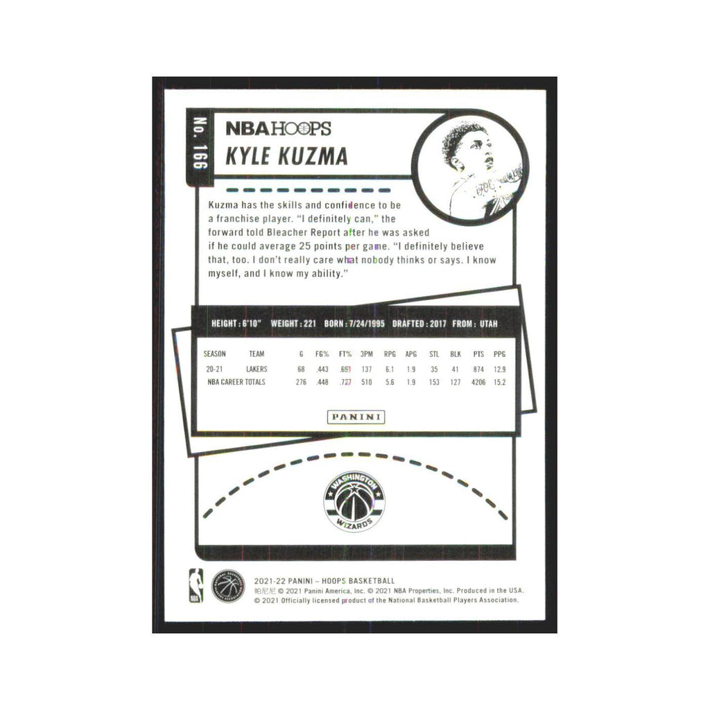Kyle Kuzma 2021 NBA Hoops #166 Washington Wizards Basketball Card NM