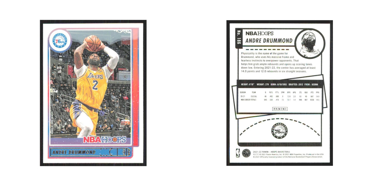 Andre Drummond 2021 NBA Hoops #186 Philadelphia 76ers Basketball Card NM