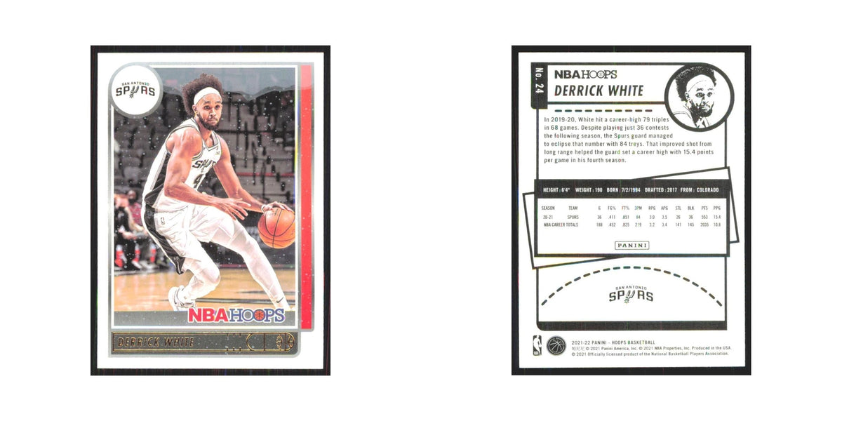 Derrick White 2021 NBA Hoops #24 San Antonio Spurs Basketball Card NM