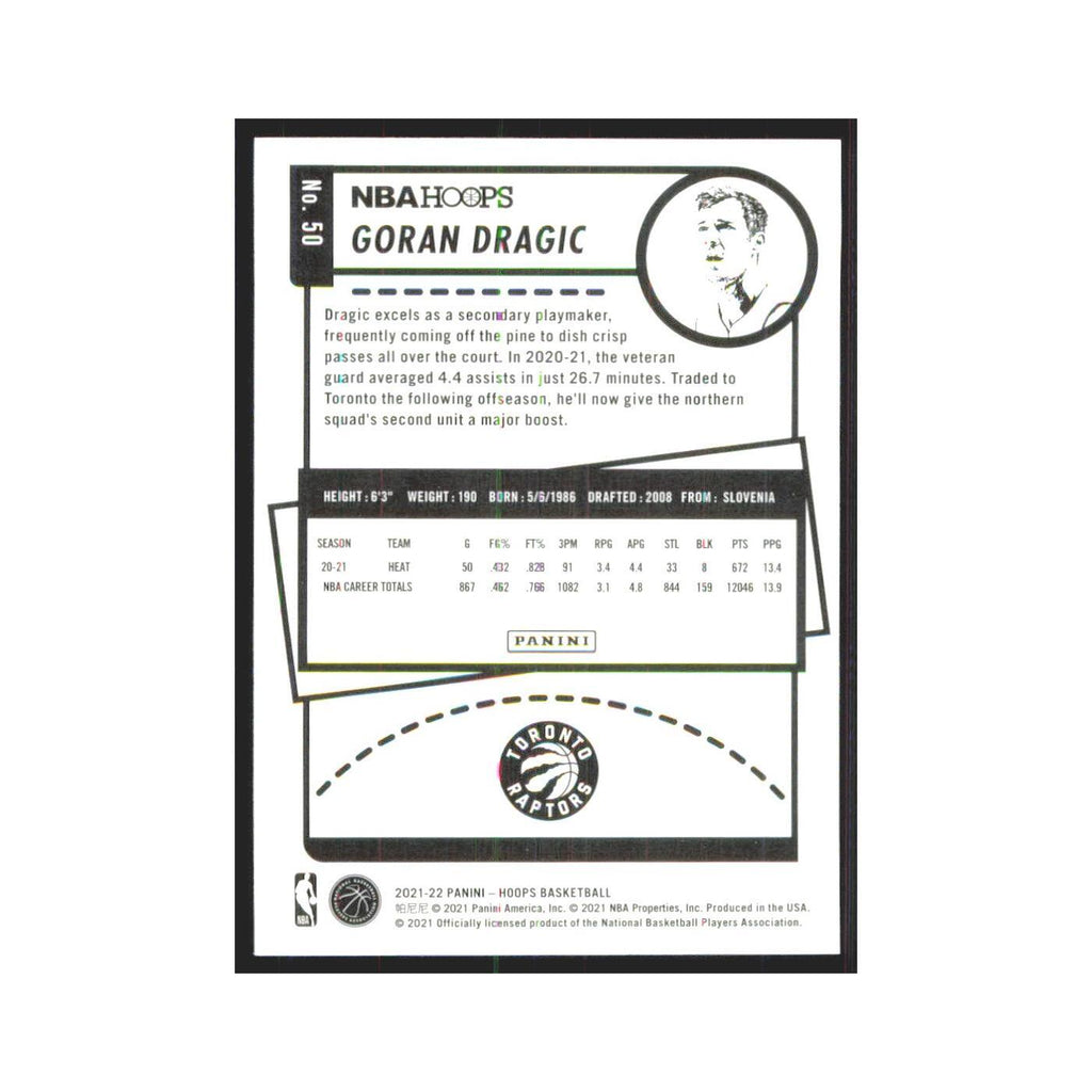 Goran Dragic 2021 NBA Hoops #50 Toronto Raptors Basketball Card NM