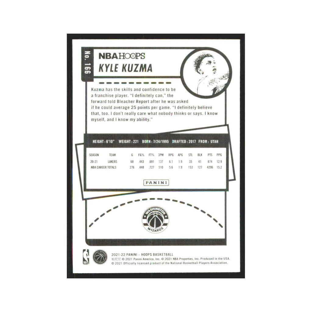 Kyle Kuzma 2021 NBA Hoops #166 Washington Wizards Basketball Card NM