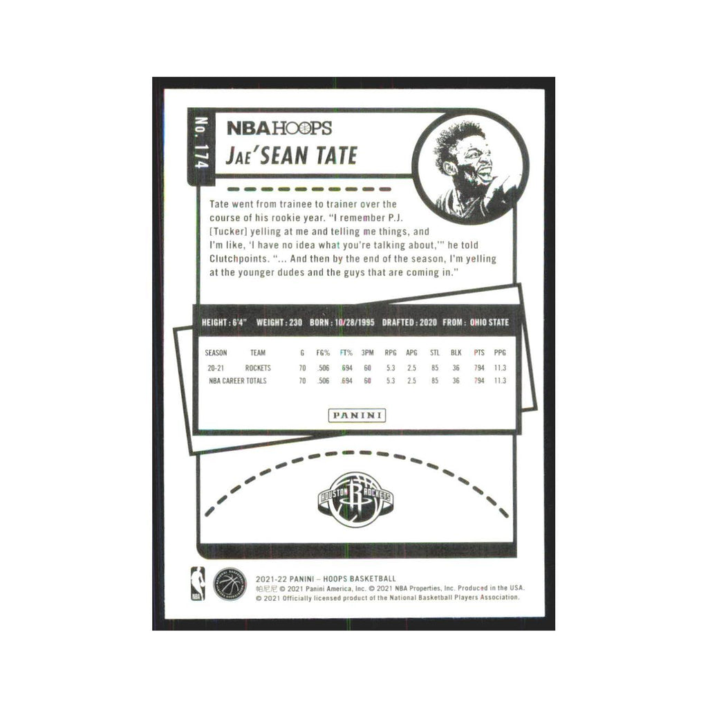 Jae'Sean Tate 2021 NBA Hoops #174 Houston Rockets Basketball Card NM