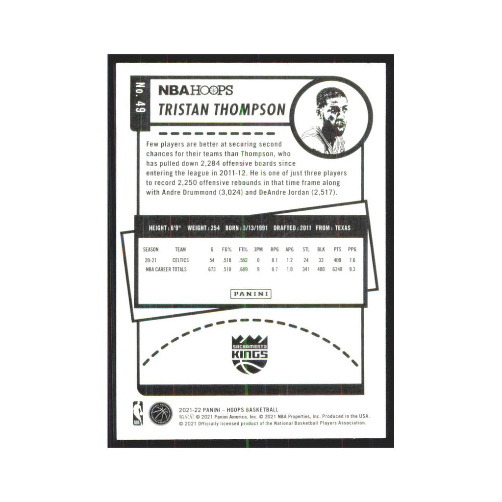 Tristan Thompson 2021 NBA Hoops #49 Sacramento Kings Basketball Card NM
