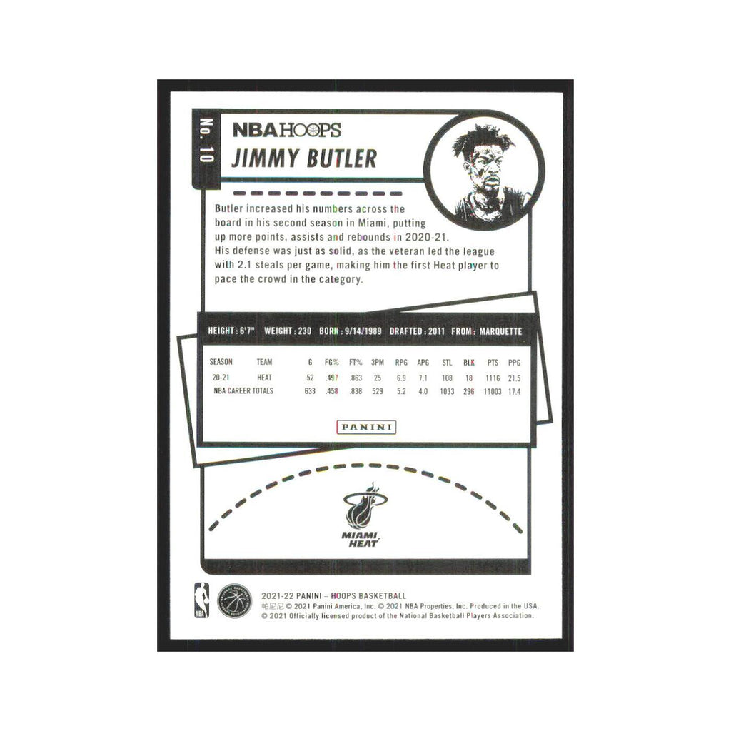 Jimmy Butler 2021 NBA Hoops #10 Miami Heat Basketball Card NM