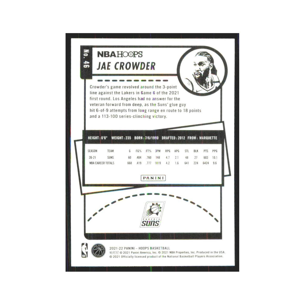 Jae Crowder 2021 NBA Hoops #46 Phoenix Suns Basketball Card NM