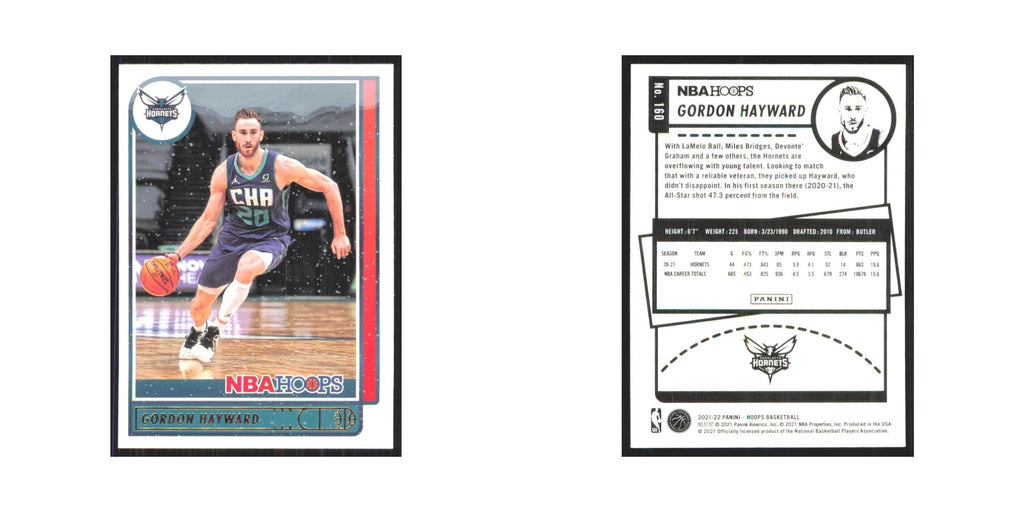 Gordon Hayward 2021 NBA Hoops #160 Charlotte Hornets Basketball Card NM