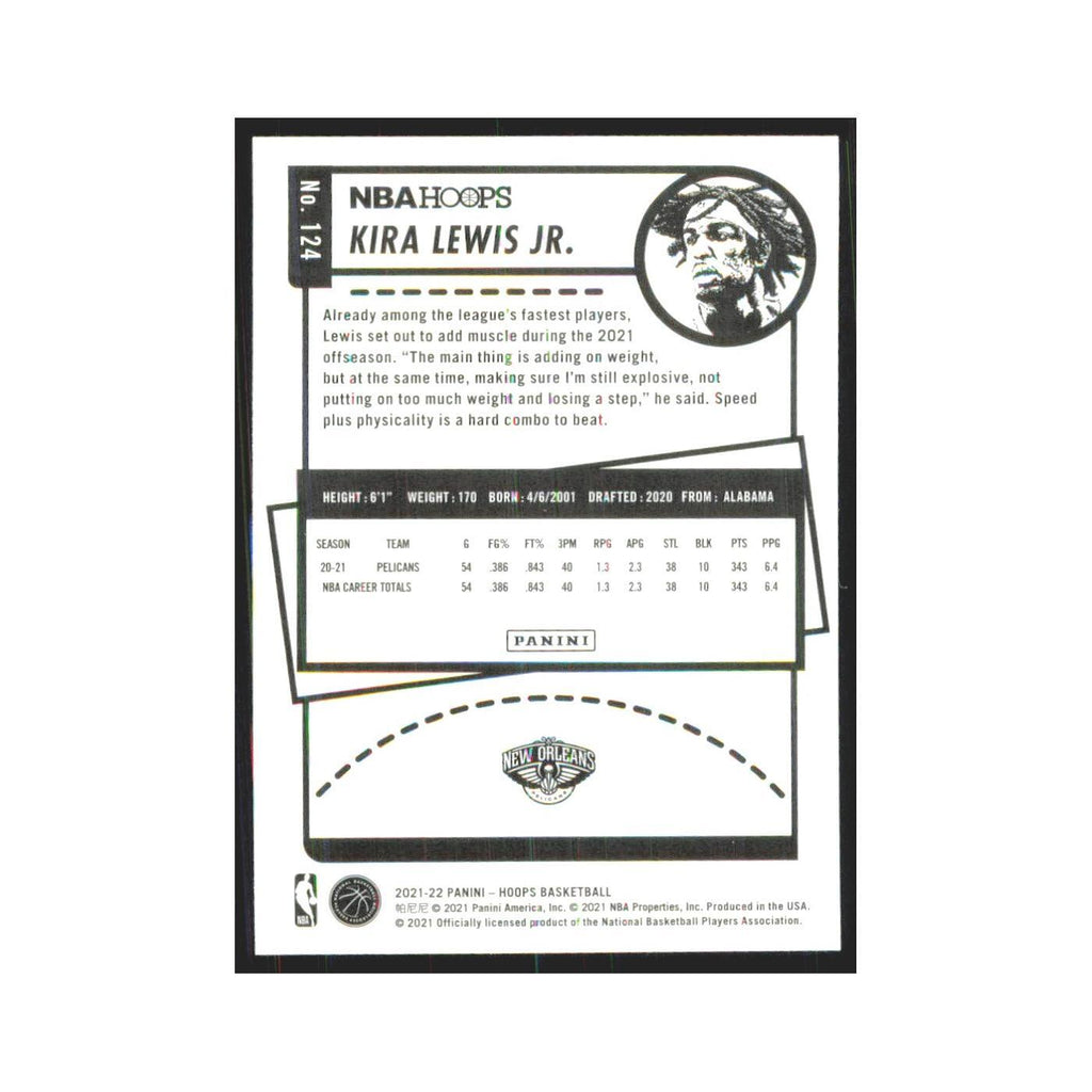Kira Lewis Jr. 2021 NBA Hoops #124 New Orleans Pelicans Basketball Card NM