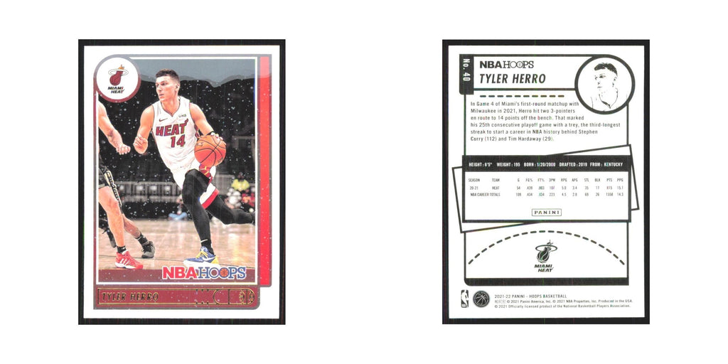 Tyler Herro 2021 NBA Hoops #40 Miami Heat Basketball Card NM