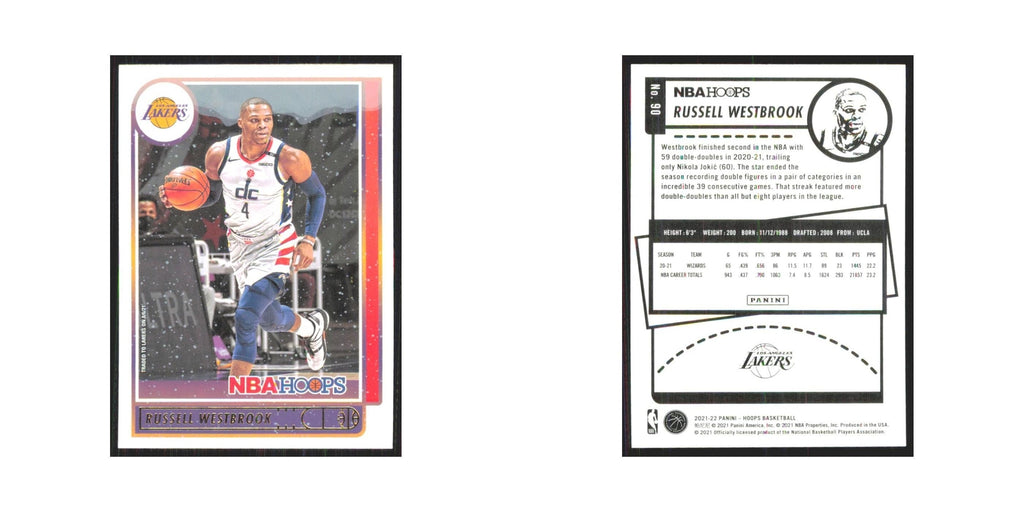 Russell Westbrook 2021 NBA Hoops #90 Los Angeles Lakers Basketball Card NM