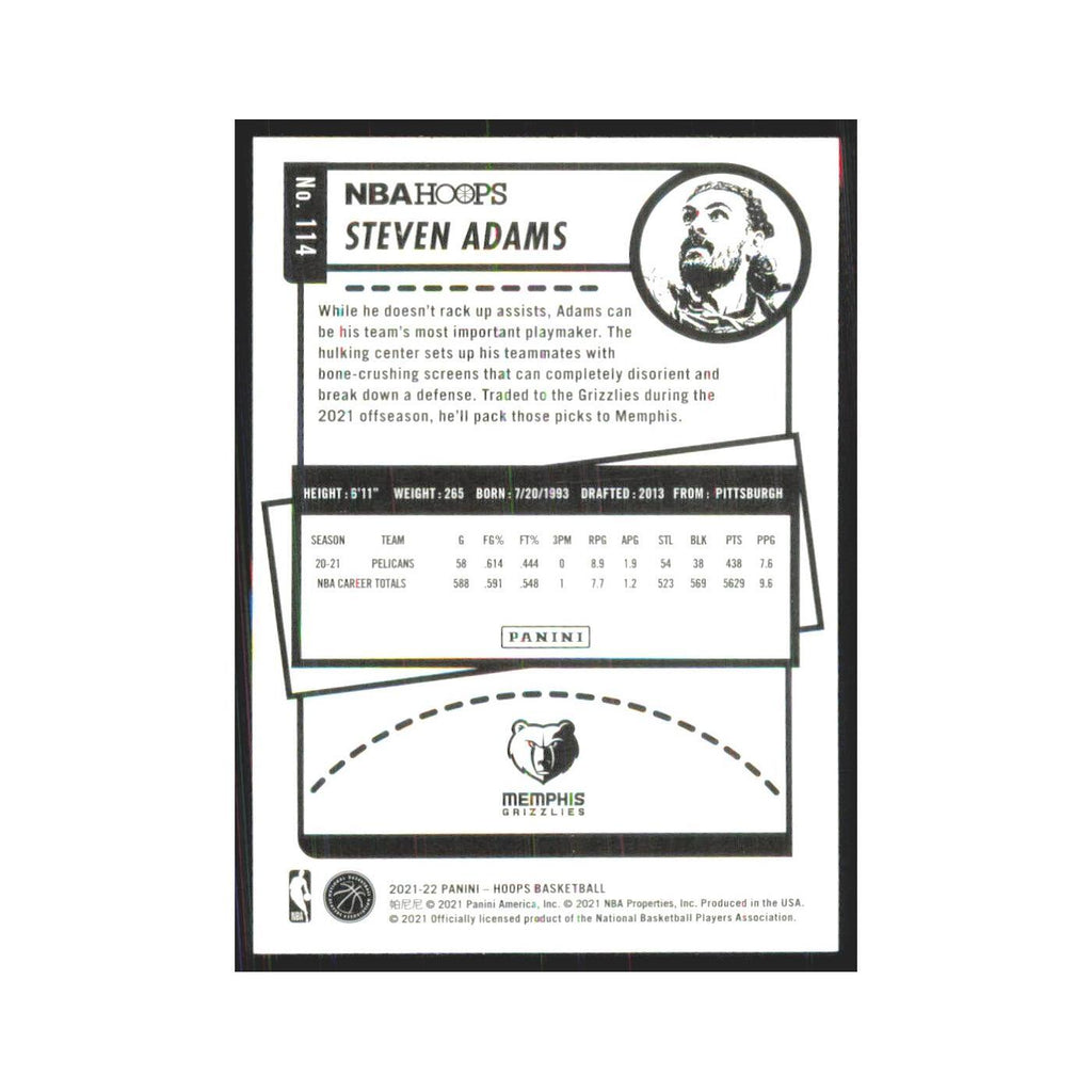 Steven Adams 2021 NBA Hoops #114 Memphis Grizzlies Basketball Card NM