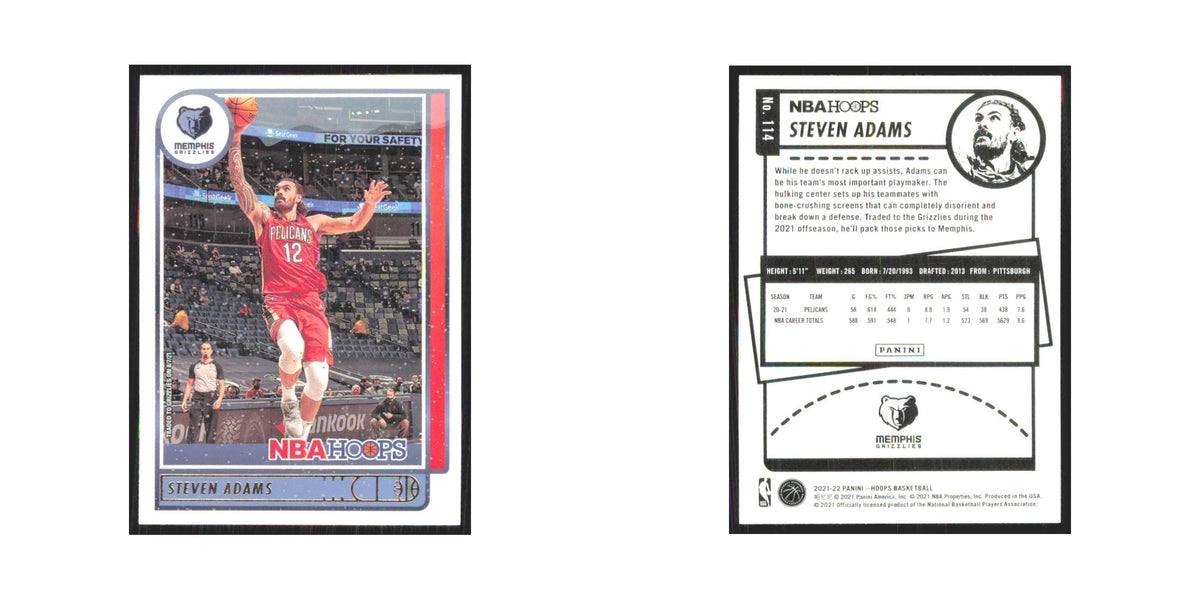 Steven Adams 2021 NBA Hoops #114 Memphis Grizzlies Basketball Card NM