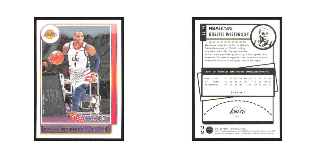Russell Westbrook 2021 NBA Hoops #90 Los Angeles Lakers Basketball Card NM