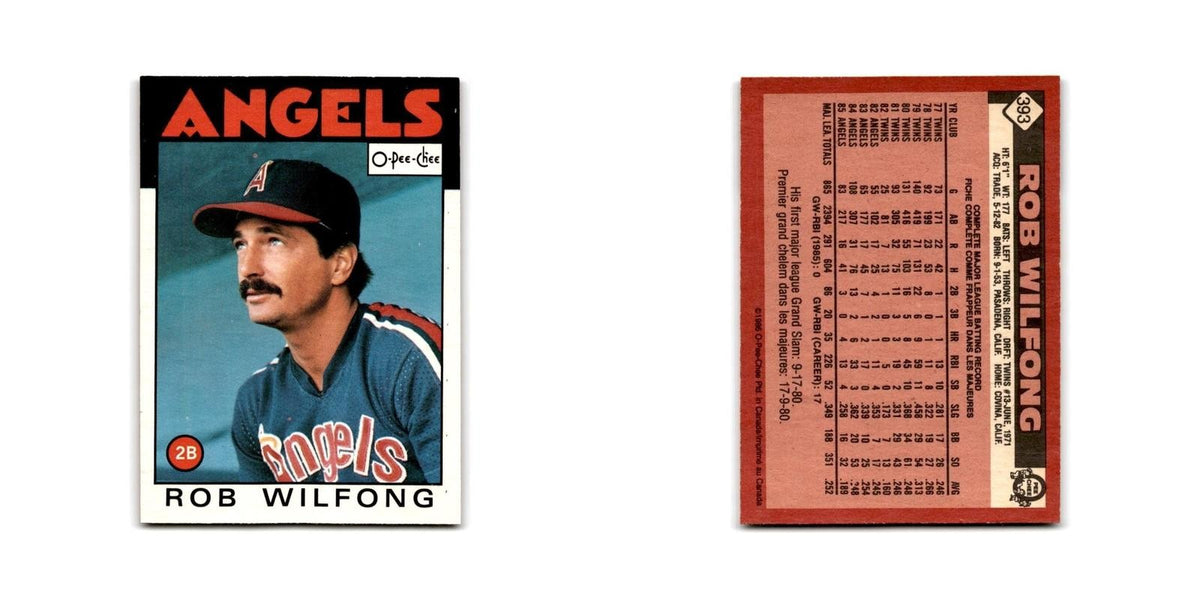Rob Wilfong 1986 O-Pee-Chee #393 California Angels Baseball Card NM