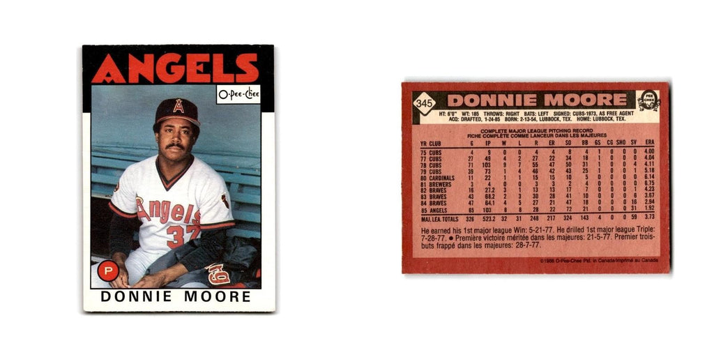 Donnie Moore 1986 O-Pee-Chee #345 California Angels Baseball Card NM