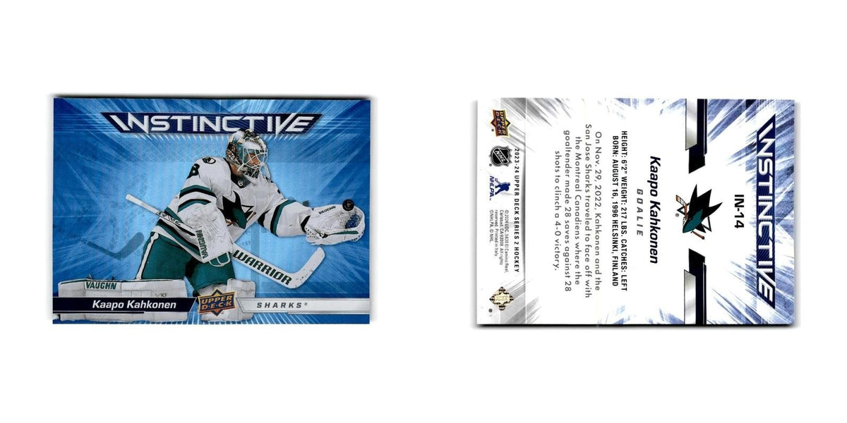 2023 Upper Deck Instinctive Kaapo Kahkonen San Jose Sharks #IN-14