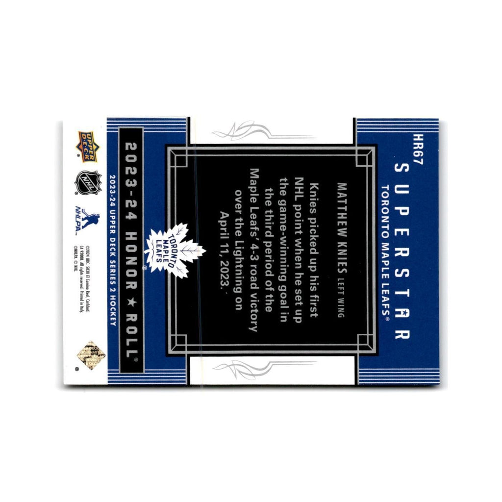 2023 Upper Deck Honor Roll Matthew Knies Toronto Maple Leafs #HR67