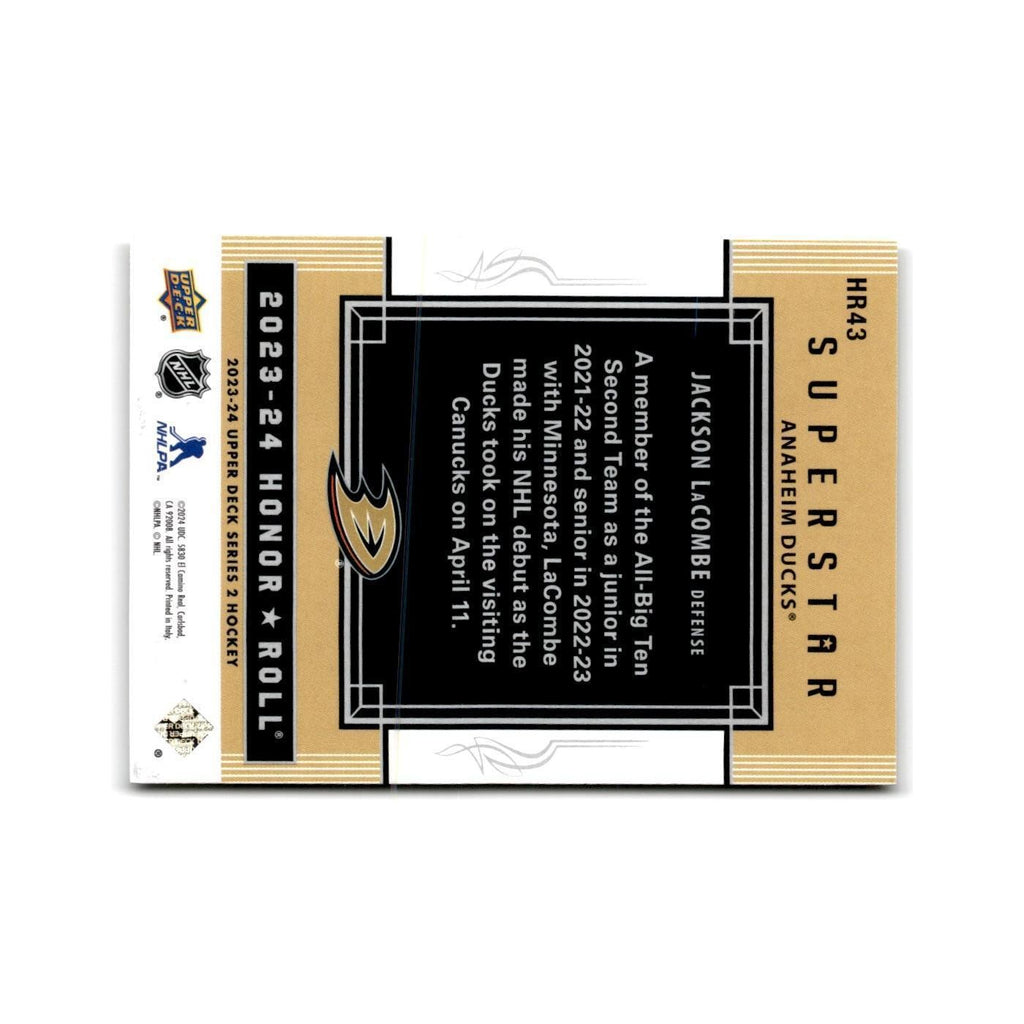 2023 Upper Deck Honor Roll Jackson LaCombe Anaheim Ducks #HR43