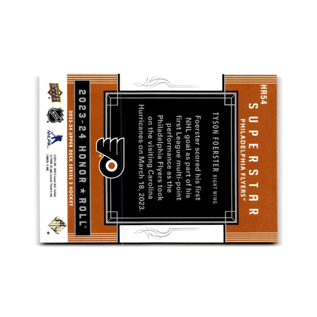 2023 Upper Deck Honor Roll Tyson Foerster Philadelphia Flyers #HR54