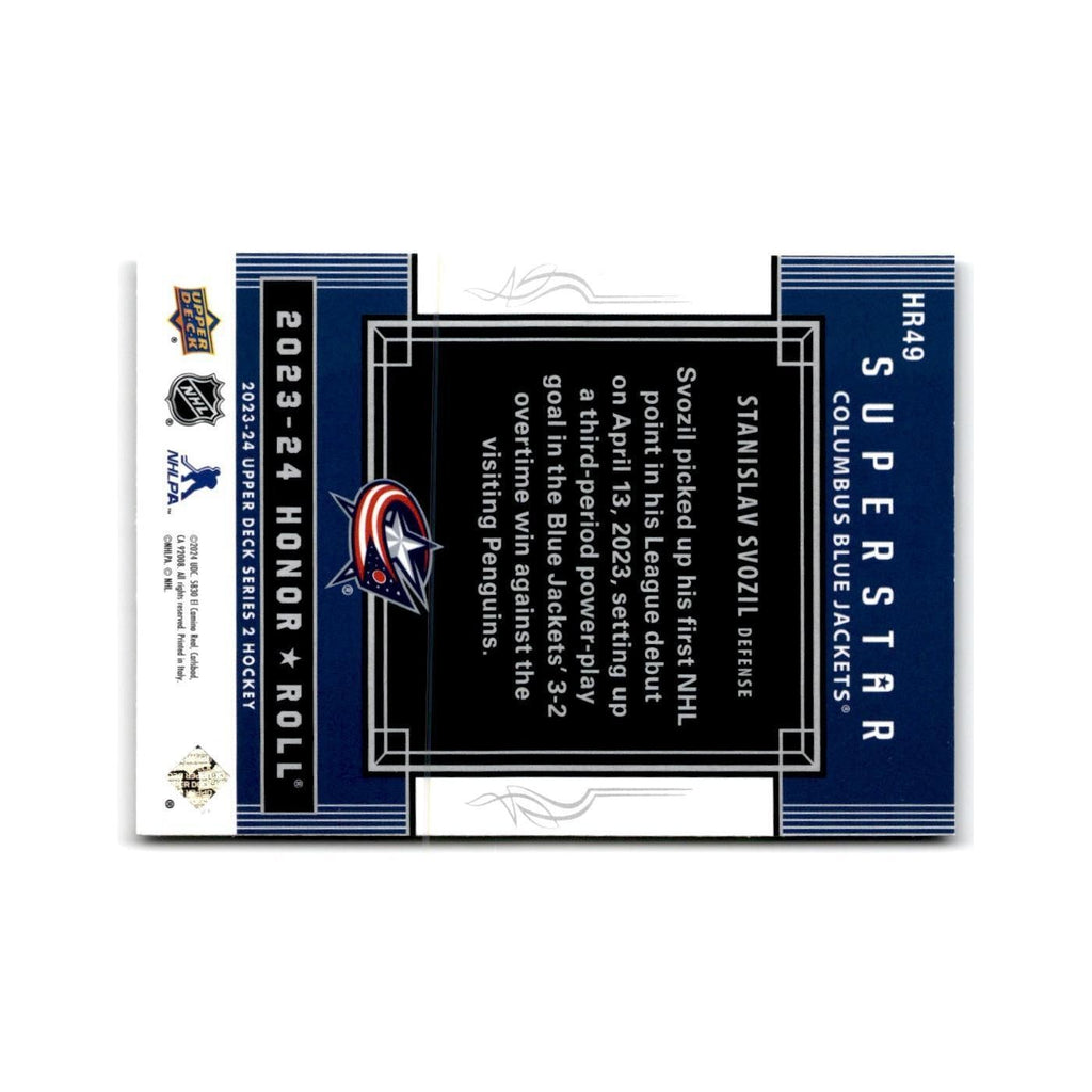 2023 Upper Deck Honor Roll Stanislav Svozil Columbus Blue Jackets #HR49