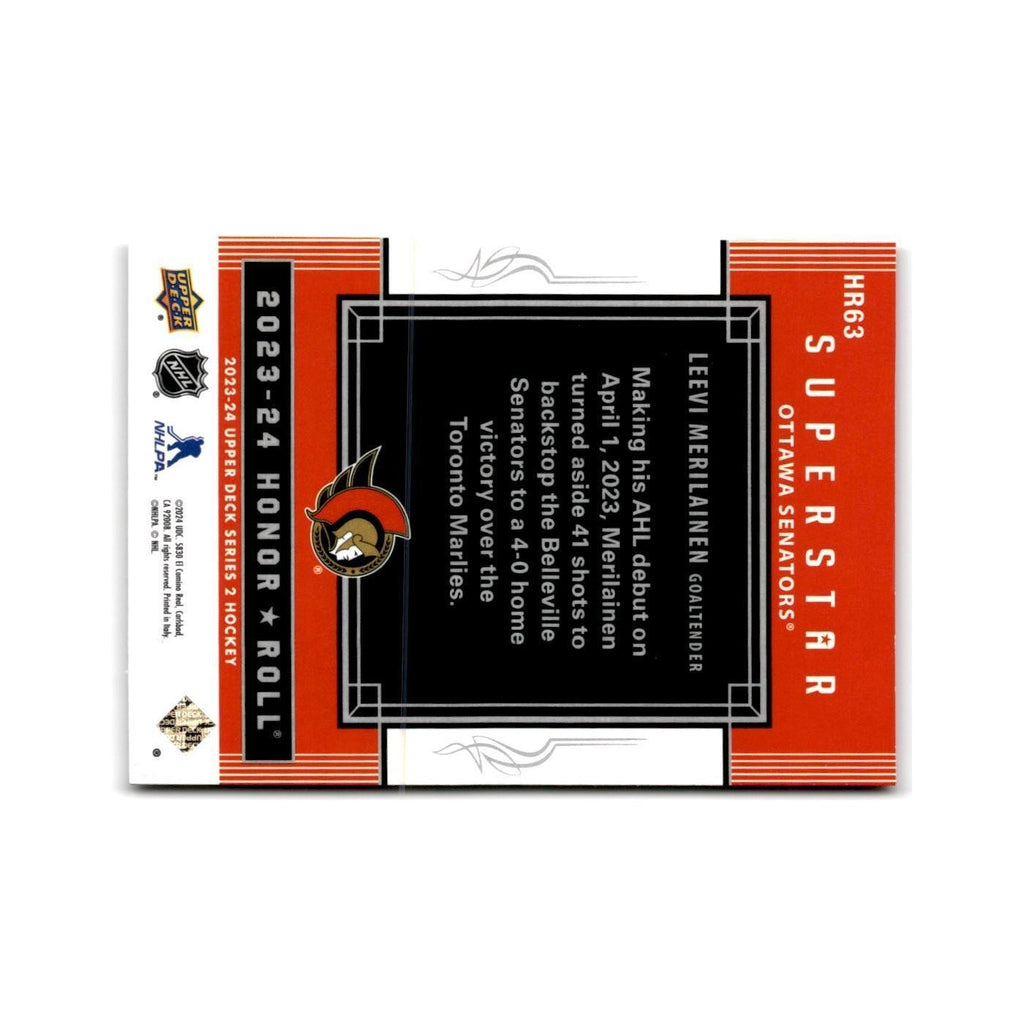 2023 Upper Deck Honor Roll Leevi Merilainen Ottawa Senators #HR63