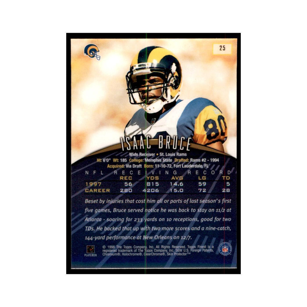 1998 Topps Finest w/coating Isaac Bruce Football Cards #25