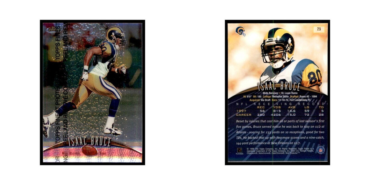 1998 Topps Finest w/coating Isaac Bruce Football Cards #25