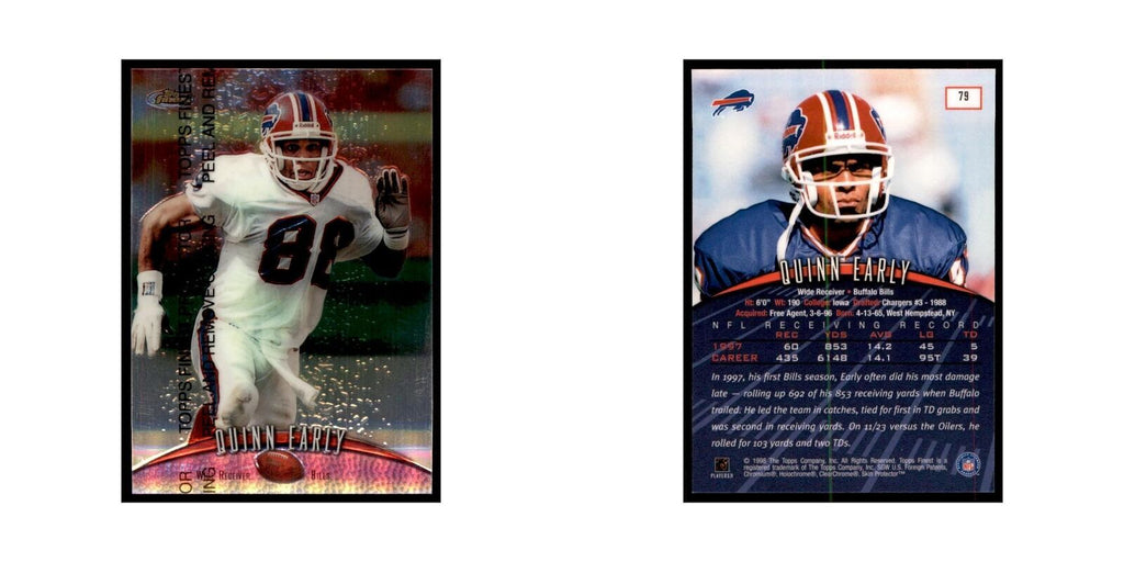 1998 Topps Finest w/coating Quinn Early Football Cards #79