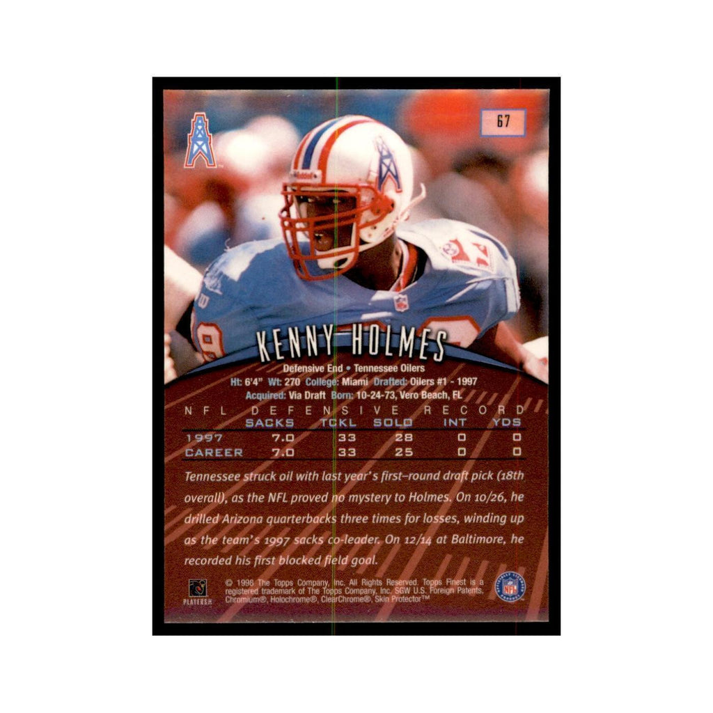 1998 Topps Finest w/coating Kenny Holmes Football Cards #67