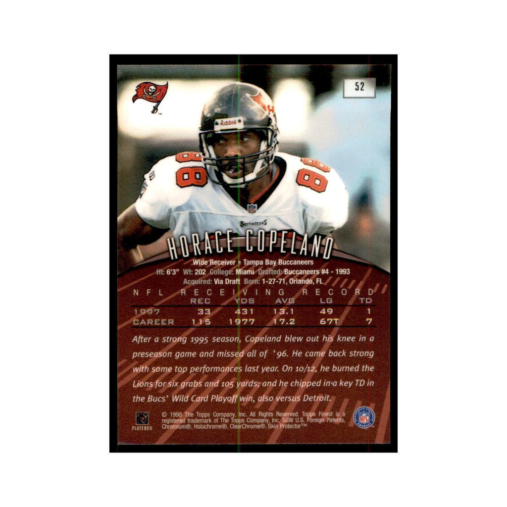 1998 Topps Finest w/coating Horace Copeland Football Cards #52