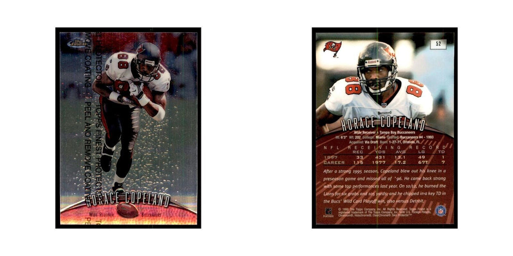 1998 Topps Finest w/coating Horace Copeland Football Cards #52