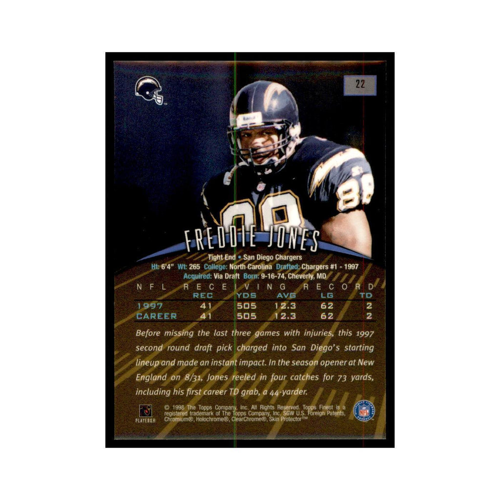 1998 Topps Finest w/coating Freddie Jones Football Cards #22