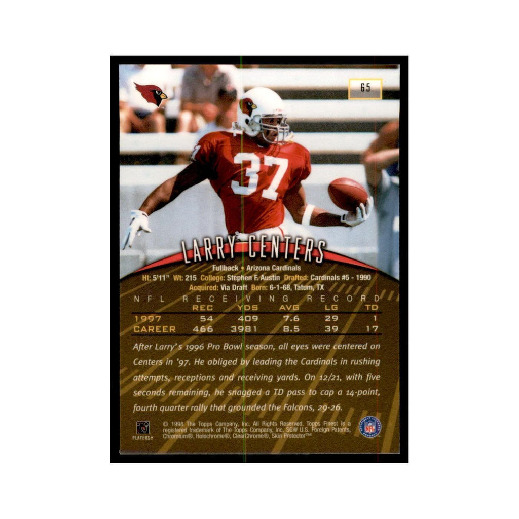 1998 Topps Finest w/coating Larry Centers Football Cards #65