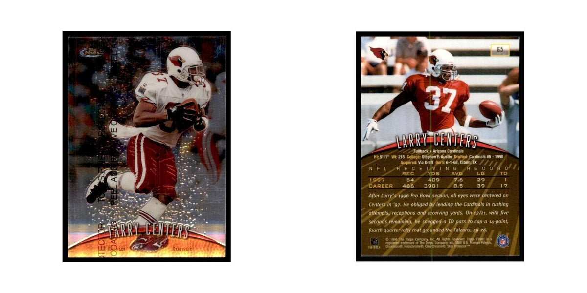 1998 Topps Finest w/coating Larry Centers Football Cards #65