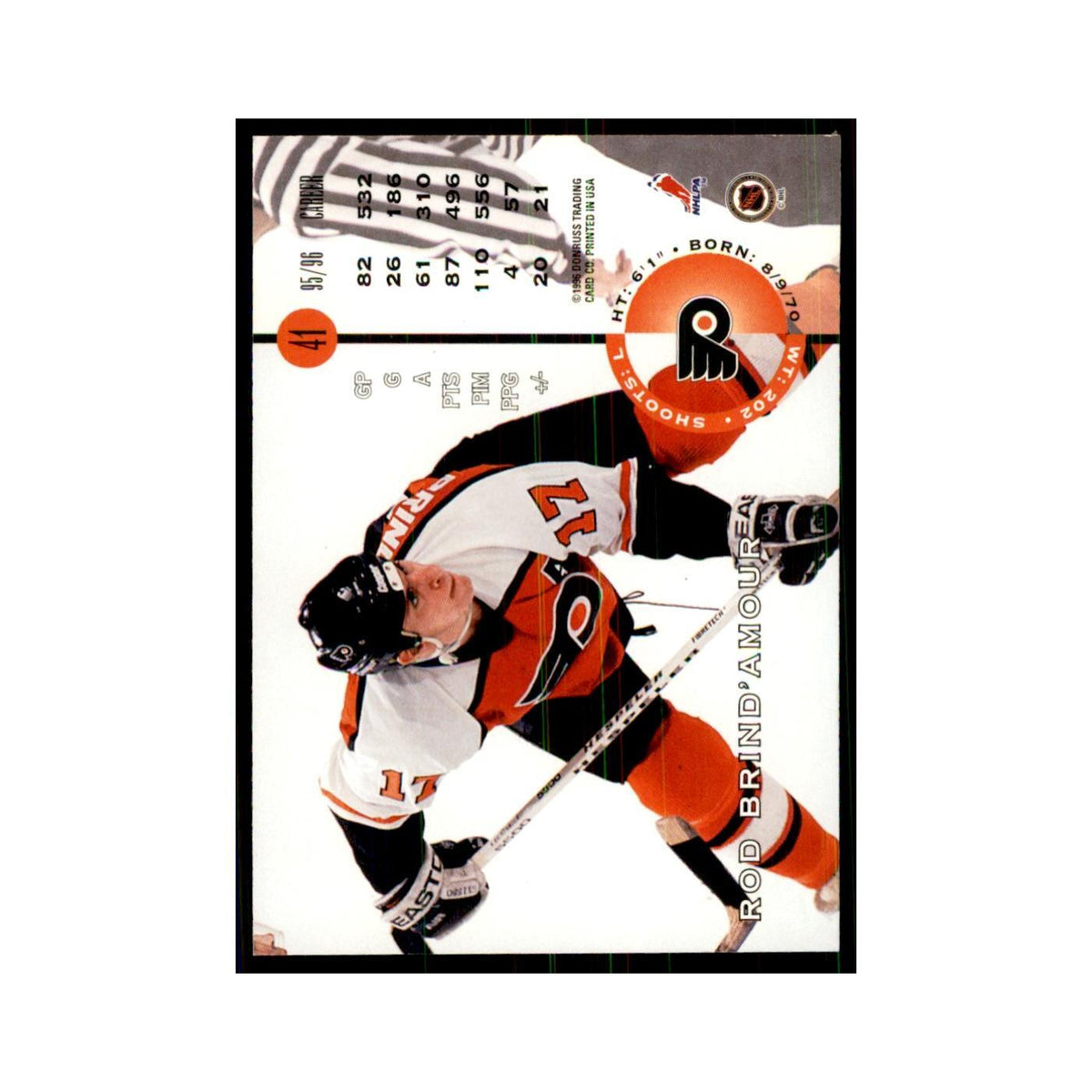 Rod Brind'Amour 1996 Leaf #41 Hockey Cards Hockey Card NM
